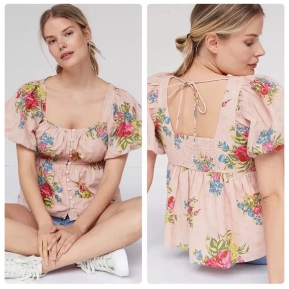 Anthropologie Tops - Anthropologie Women’s Size Small Love The Label Rosette Babydoll Top